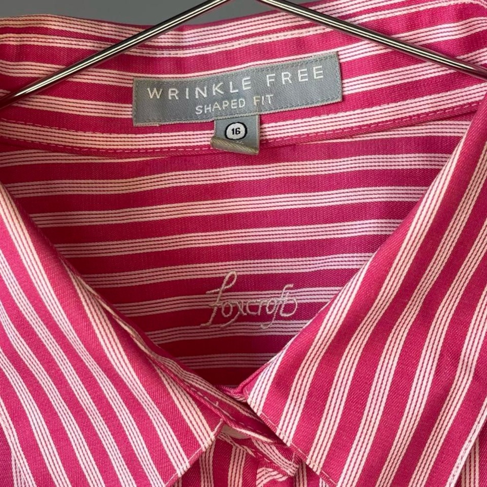 Foxcroft Pink and White Striped Shirt - Picture 3 of 7